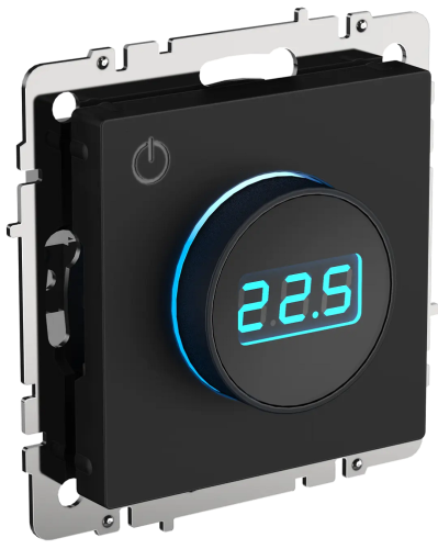 Термостат электронный с индикацией IEK Brite ТС10-1-БрЧ черный картинка